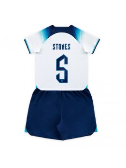 England John Stones #5 Replika Hemmakläder Barn VM 2022 Kortärmad (+ byxor)